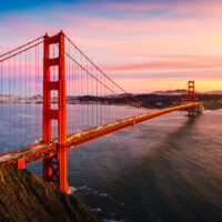 The Golden Gate Bridge at Sunset, San Francisco , CA