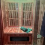 Infrared sauna session for health and wellness