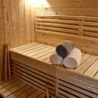 Sauna with Chamomile Essential Oil